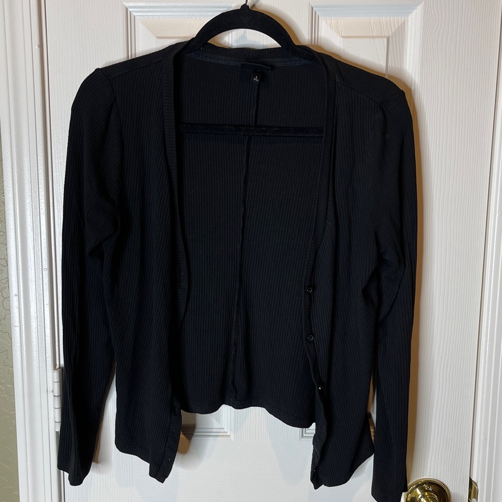 Who What Wear Black Ribbed Sweater